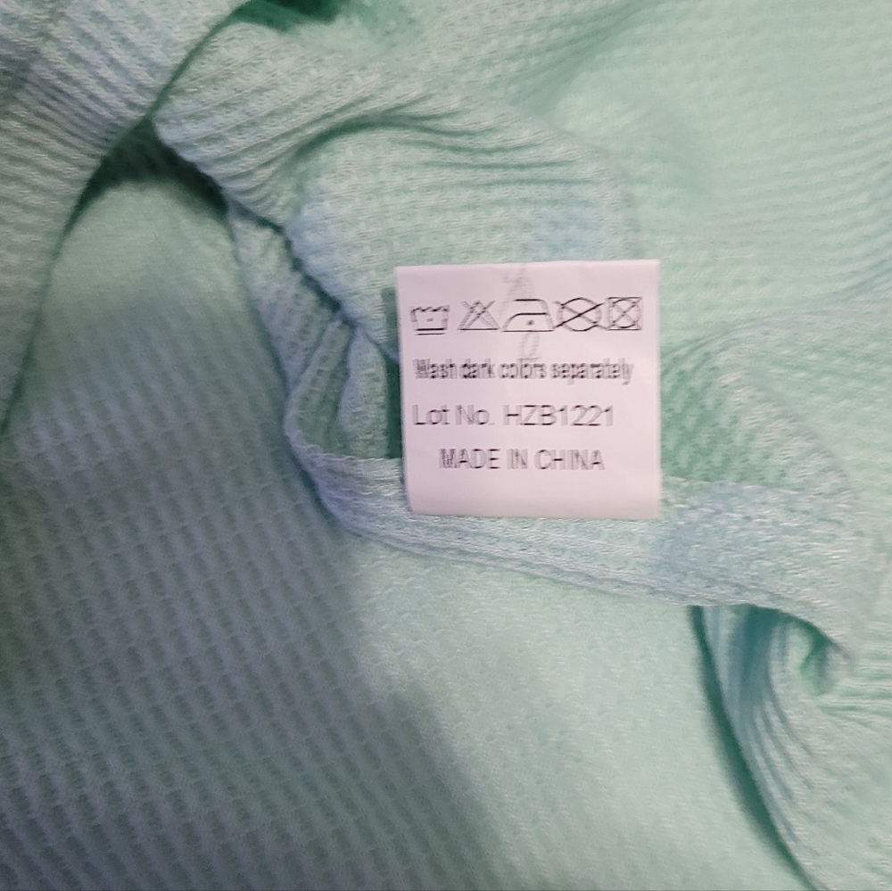 NWT  Miholl   Women's M   Waffle Knit   Top   Aqua Green - Picture 13 of 15